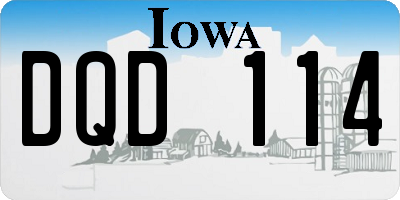 IA license plate DQD114