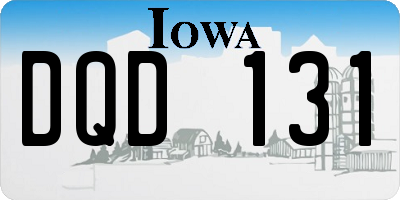 IA license plate DQD131