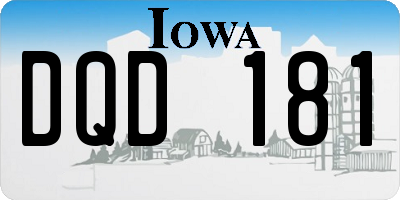 IA license plate DQD181