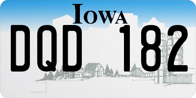 IA license plate DQD182
