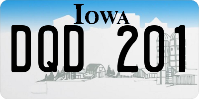 IA license plate DQD201