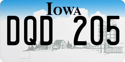 IA license plate DQD205