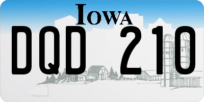 IA license plate DQD210