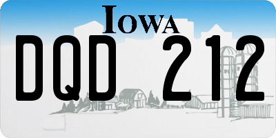 IA license plate DQD212