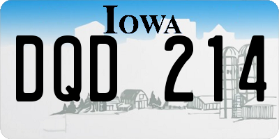 IA license plate DQD214