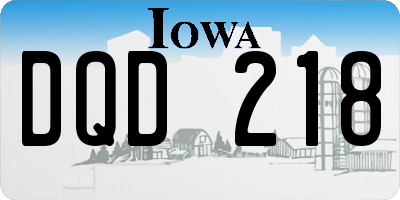 IA license plate DQD218