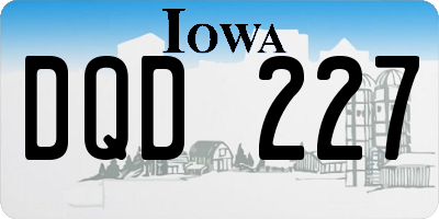 IA license plate DQD227