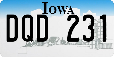 IA license plate DQD231