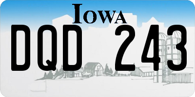IA license plate DQD243