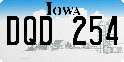 IA license plate DQD254