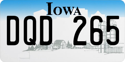 IA license plate DQD265