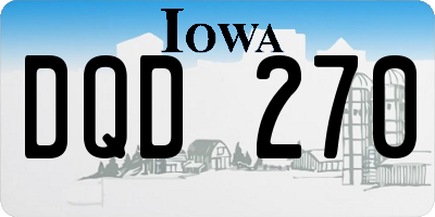IA license plate DQD270