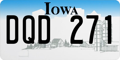 IA license plate DQD271