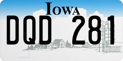 IA license plate DQD281