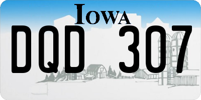 IA license plate DQD307