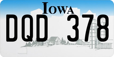 IA license plate DQD378