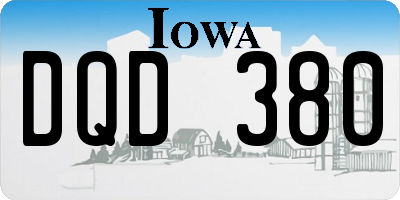 IA license plate DQD380