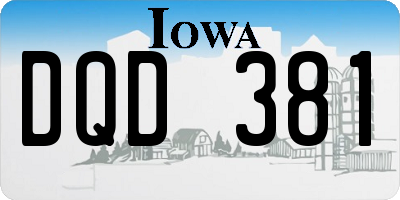 IA license plate DQD381