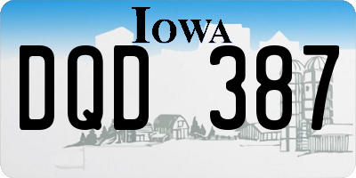 IA license plate DQD387