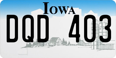 IA license plate DQD403