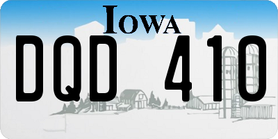 IA license plate DQD410