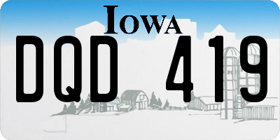IA license plate DQD419