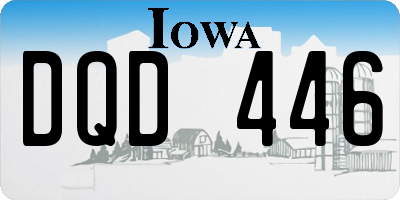IA license plate DQD446