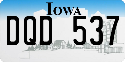 IA license plate DQD537