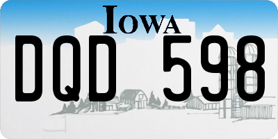 IA license plate DQD598