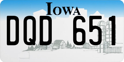 IA license plate DQD651