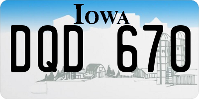 IA license plate DQD670