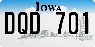 IA license plate DQD701
