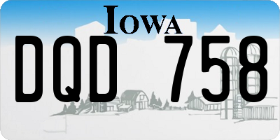 IA license plate DQD758