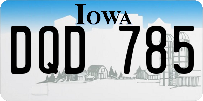 IA license plate DQD785