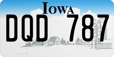 IA license plate DQD787