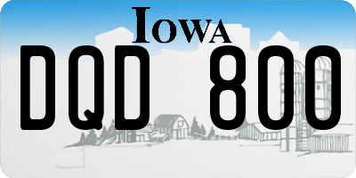 IA license plate DQD800