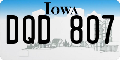 IA license plate DQD807
