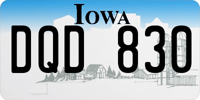 IA license plate DQD830