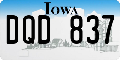 IA license plate DQD837