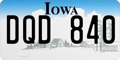 IA license plate DQD840