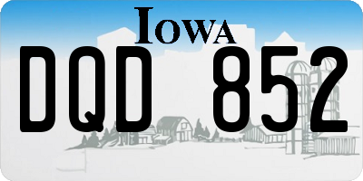 IA license plate DQD852