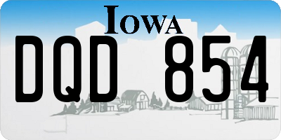 IA license plate DQD854