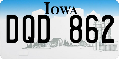IA license plate DQD862