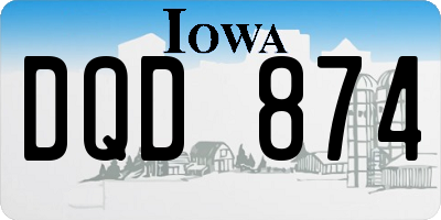 IA license plate DQD874