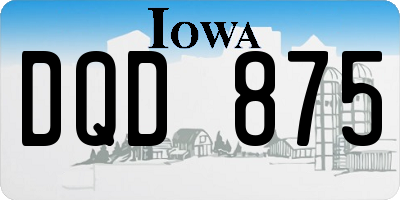 IA license plate DQD875