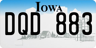 IA license plate DQD883