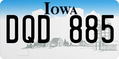 IA license plate DQD885