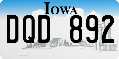 IA license plate DQD892