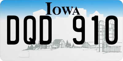 IA license plate DQD910