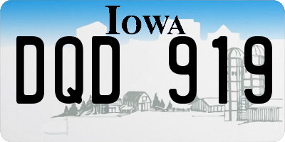 IA license plate DQD919